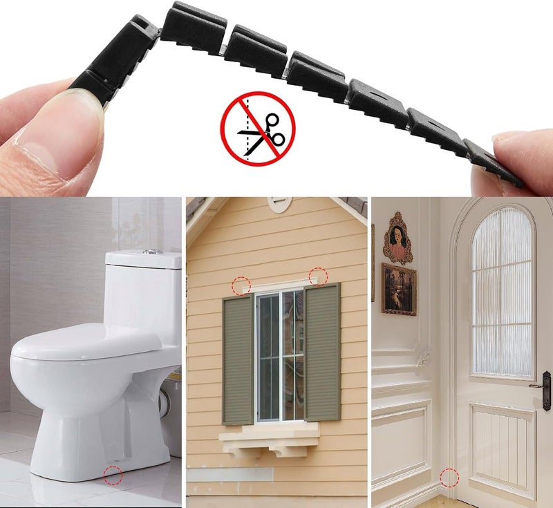 ZZJMCH 12 Pack Black Multi Purpose Furniture Plastic Shims for Leveling Extreme Weight Capacity Wedges Easy to Snap Cut-to-fit Size Leveler for Toilet Shims, Doors, Windows, Sheds, Table - Image 3